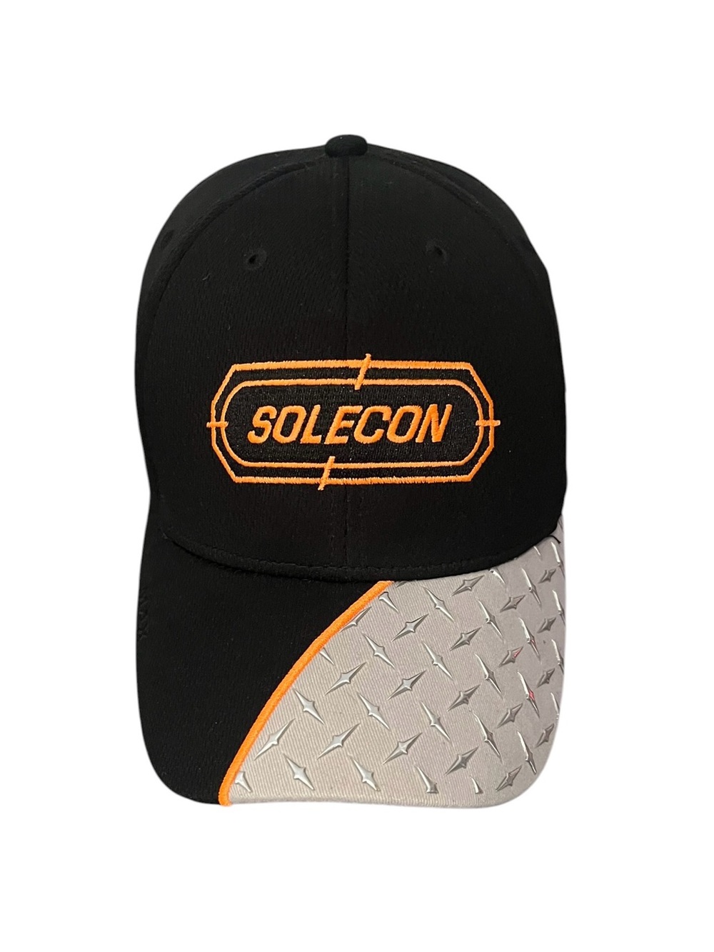 SOLECON Textured Diamond Plate Brim Black Orange Baseball Cap Hat OS